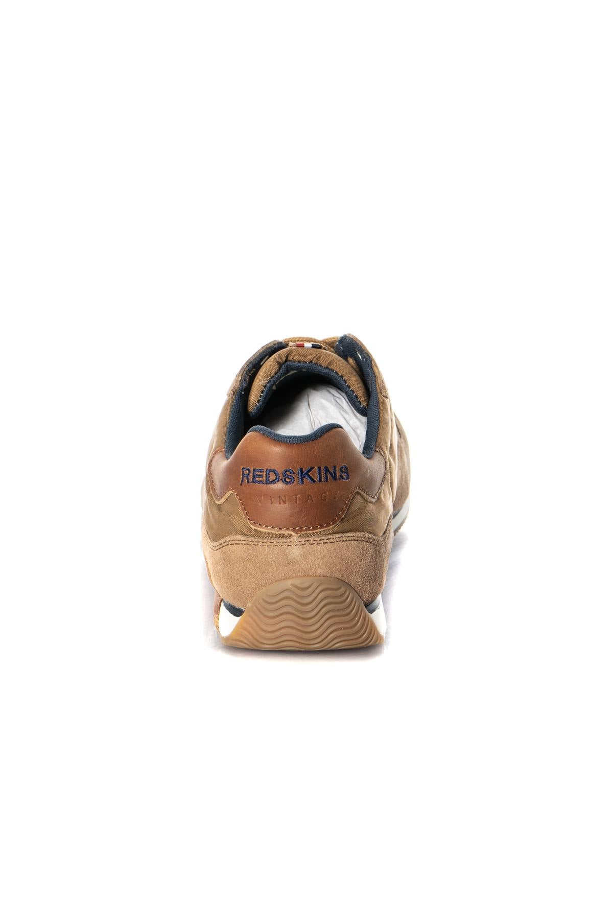 Cognac bi-material velvet effect sneakers - Image n°6