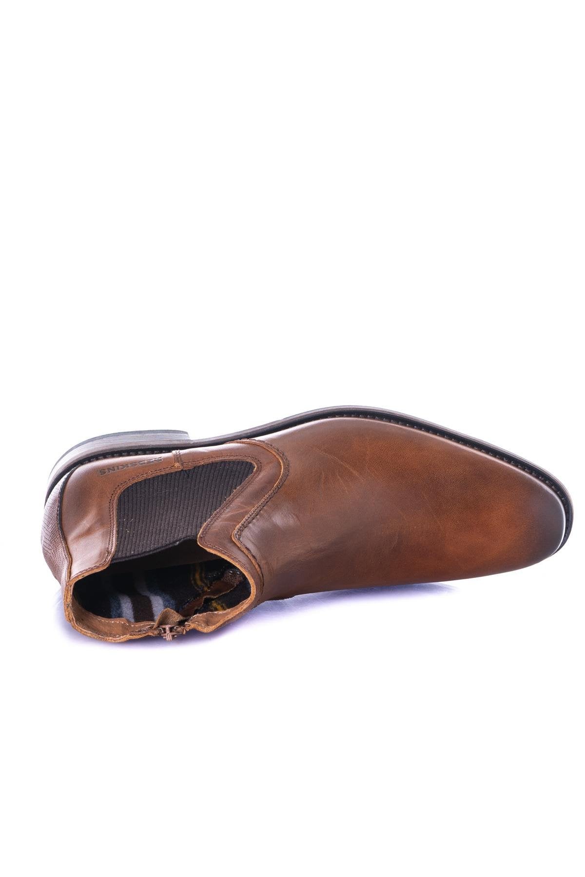 Men's cognac leather shoes - Image n°3