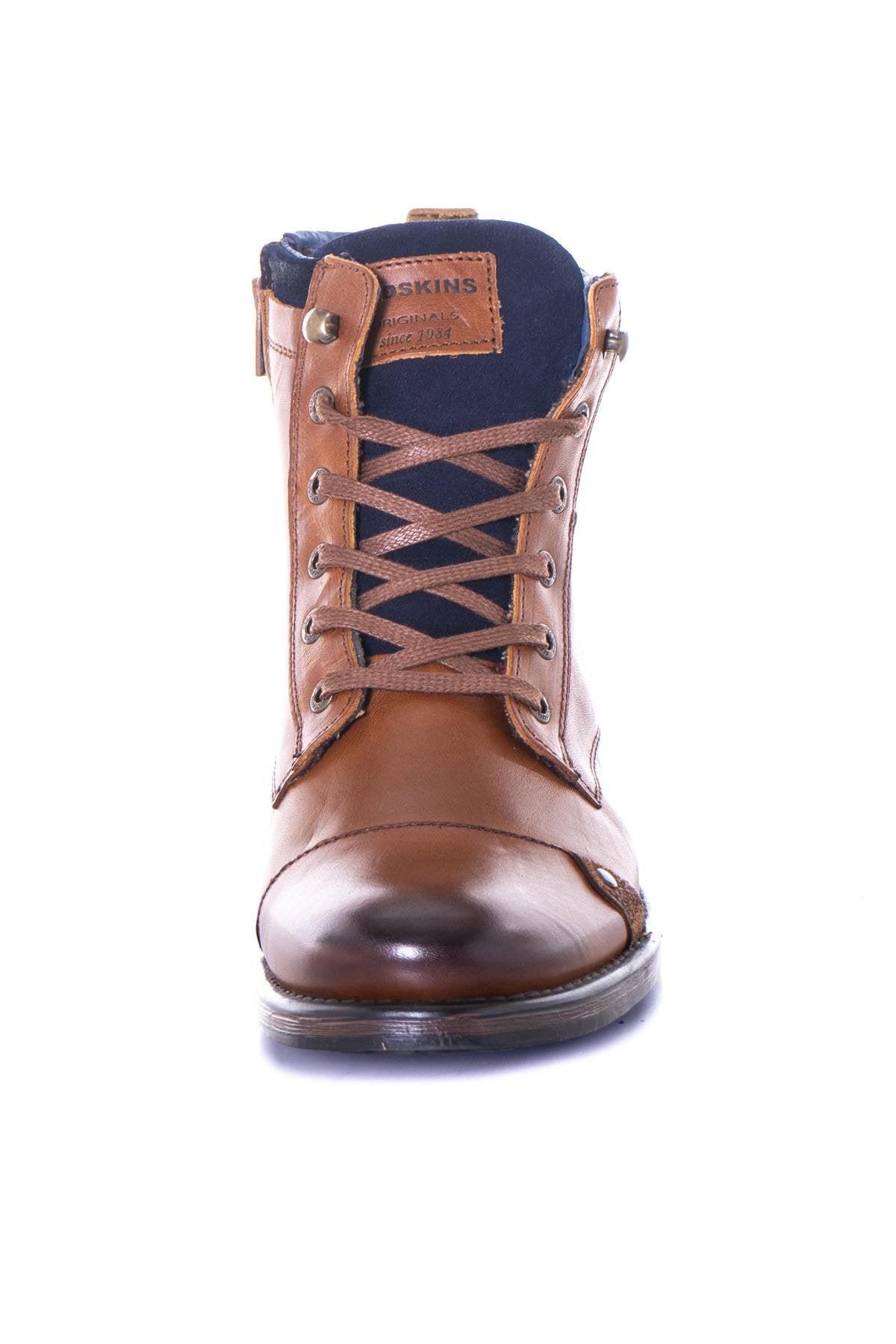 Men's navy cognac boots - Image n°12