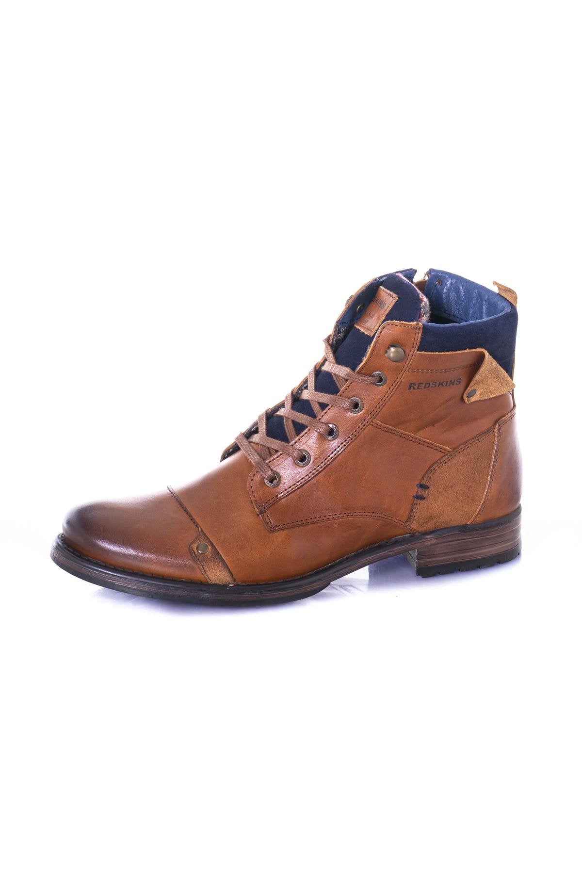 Men's navy cognac boots - Image n°14