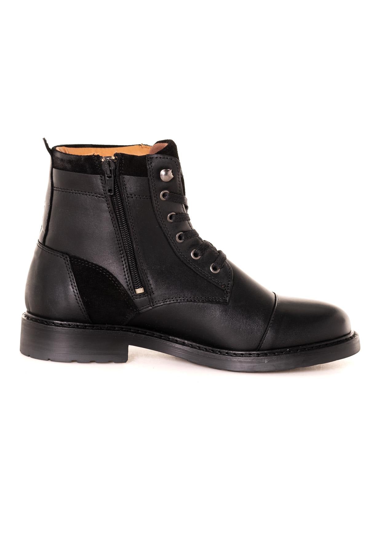 Black leather ankle boots - Image n°2