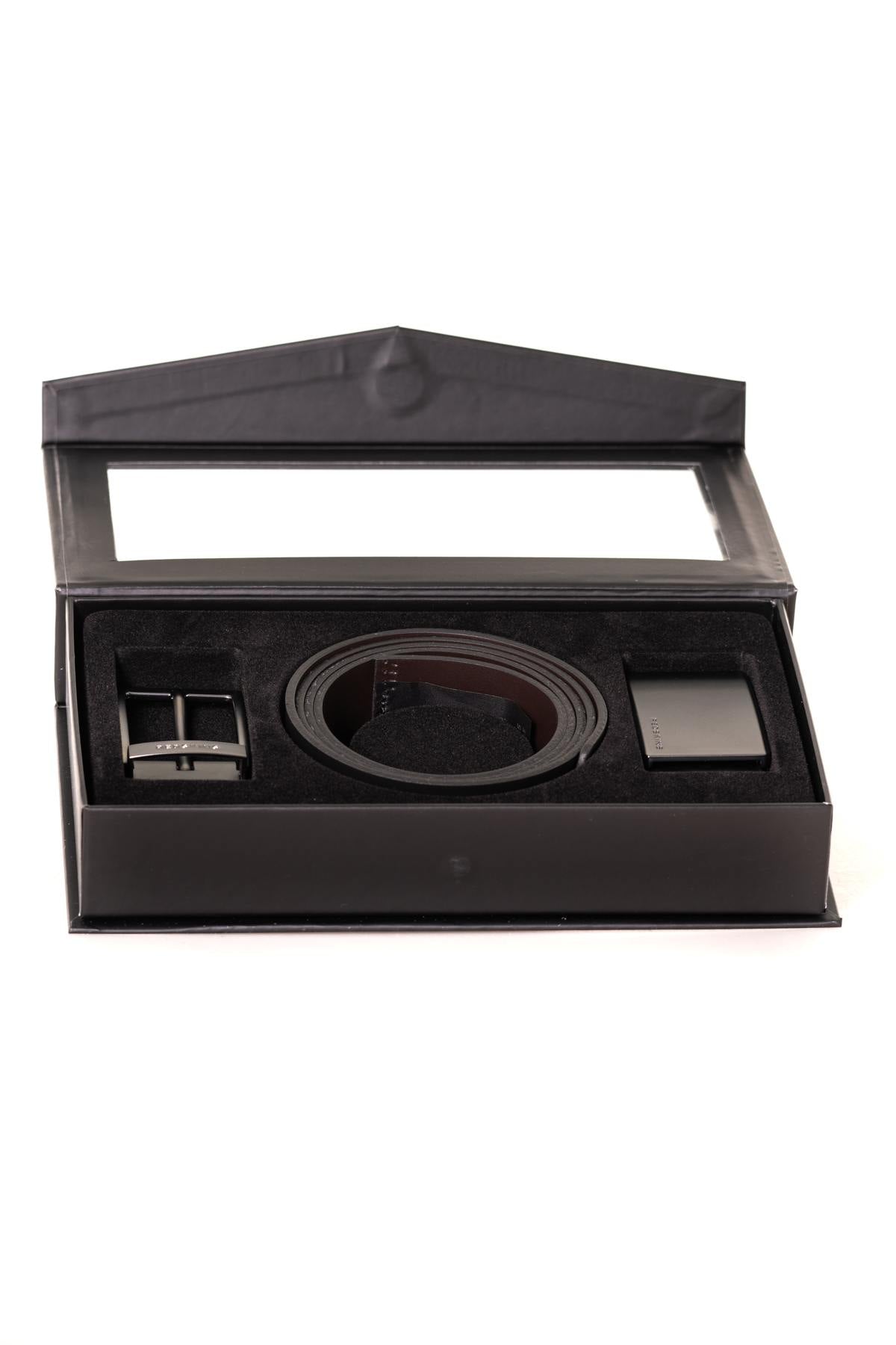 Black brown reversible belt for Men - Image n°3