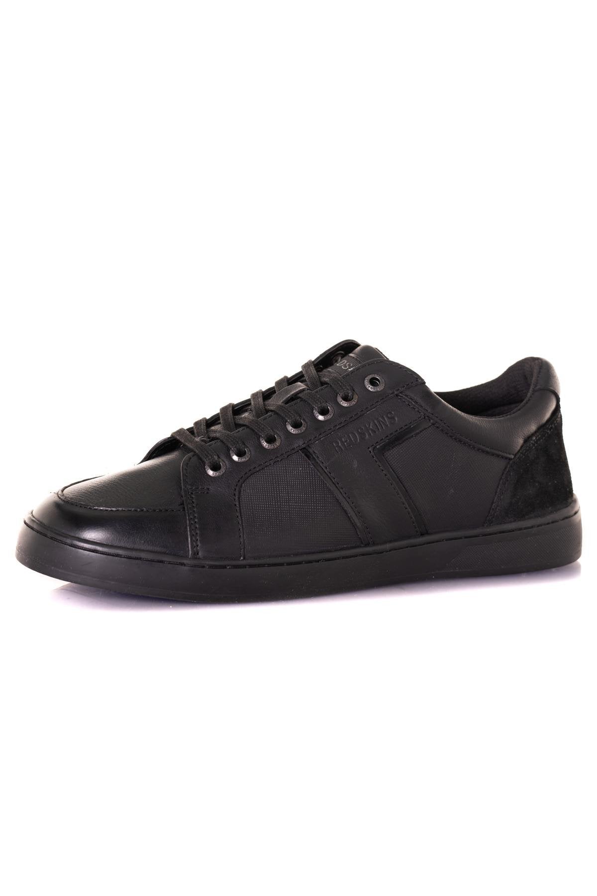 Plain black leather sneakers - Image n°7