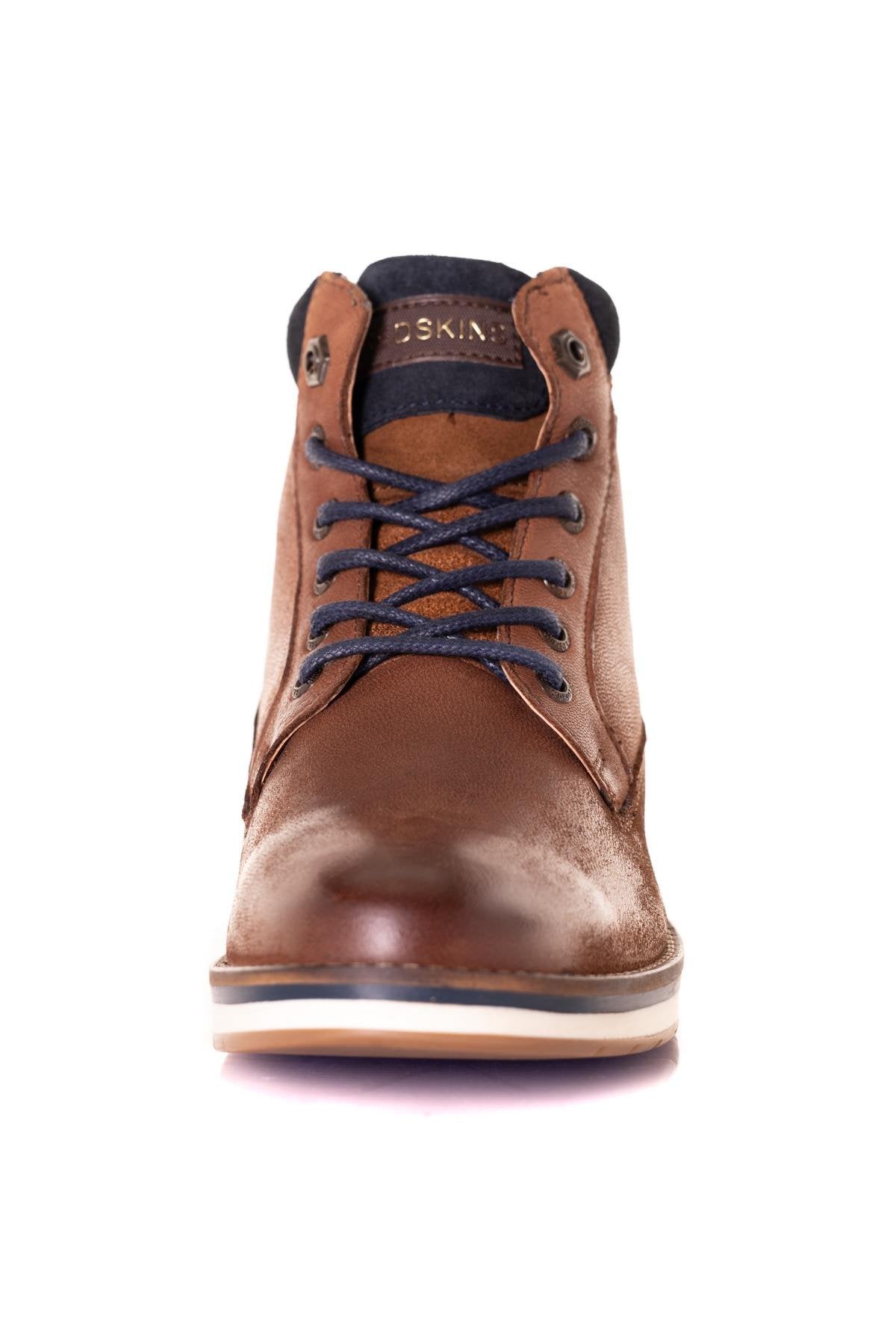 Brown and blue leather boots - Image n°5