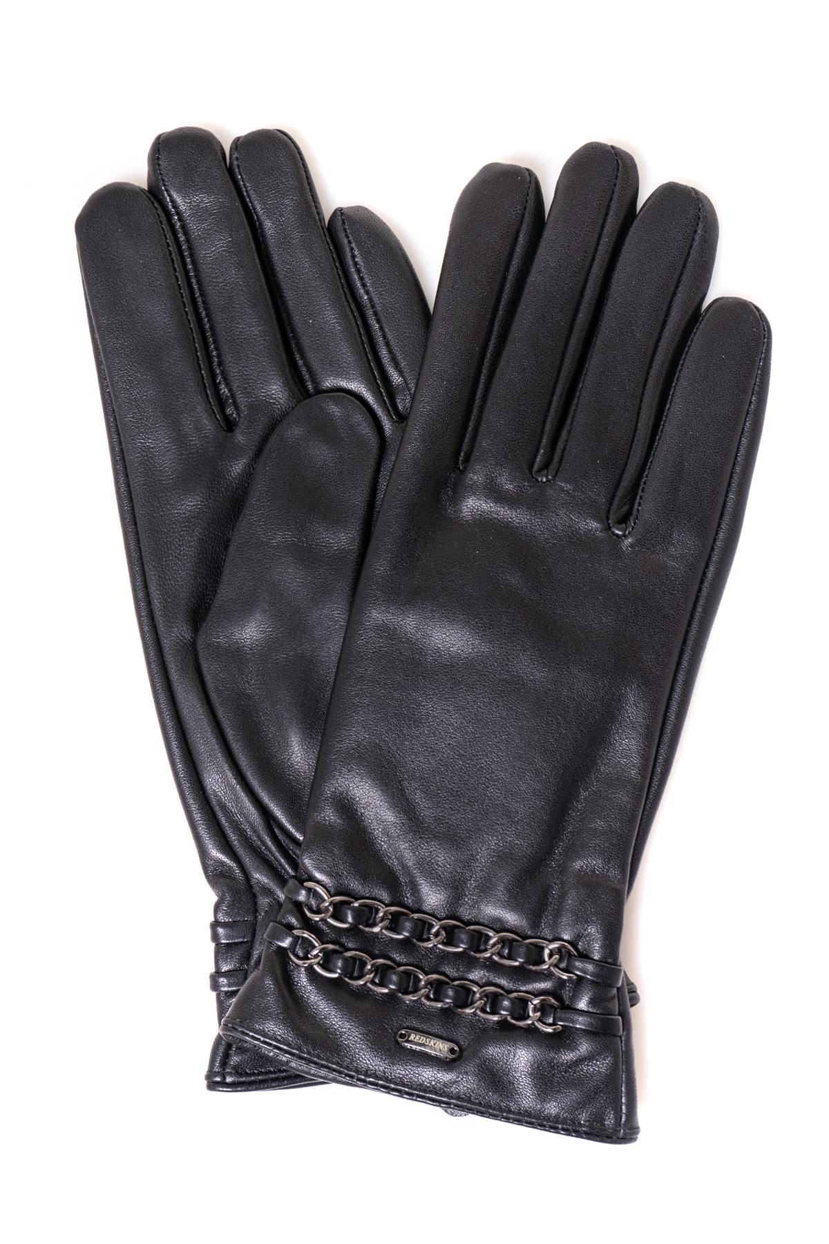 Elegant black leather gloves - Image n°1