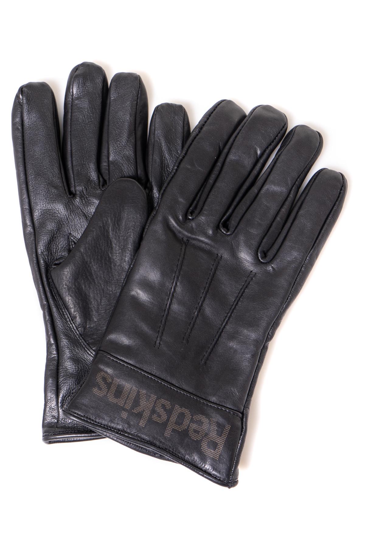 Men's black leather gloves - Image n°1