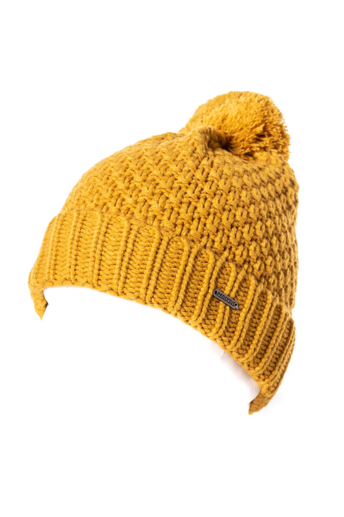 Yellow hat with pompom - Image n°1