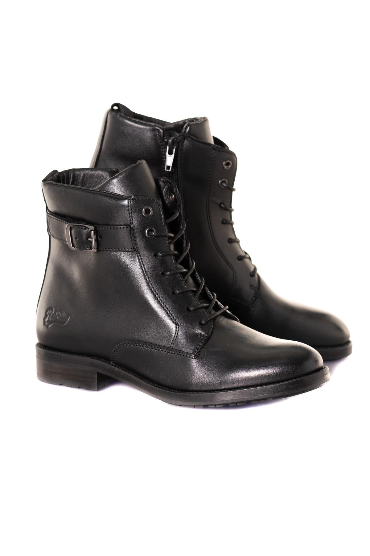 Black genuine leather boots - Image n°1