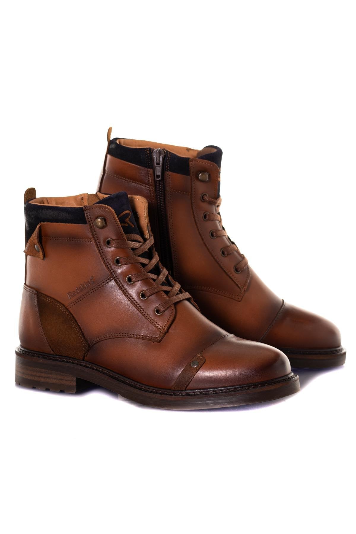 Brown leather ankle boots - Image n°1