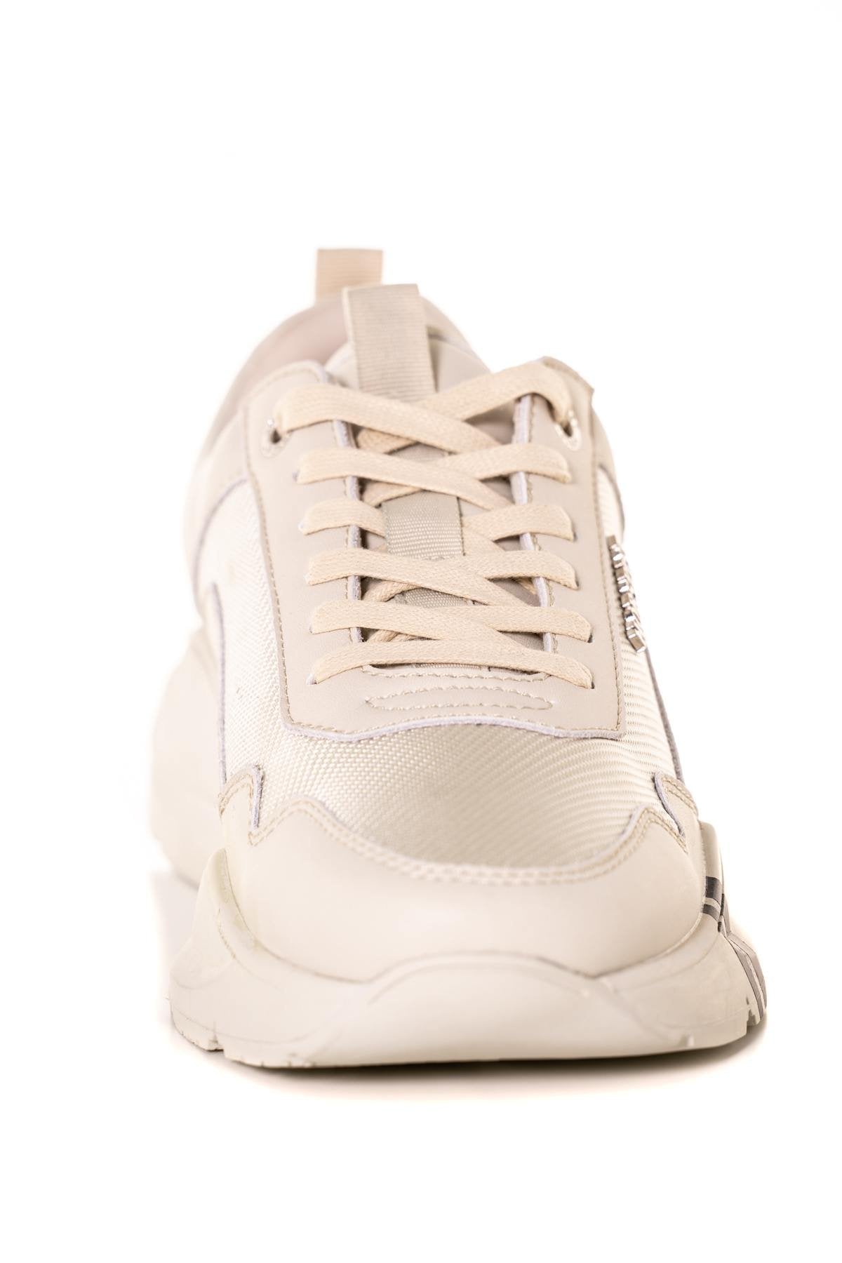 Men's leather and textile sneakers - Image n°5