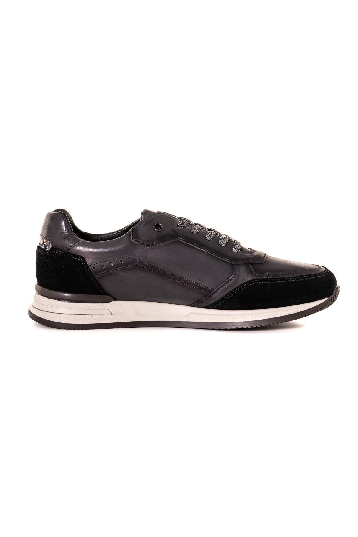 Black leather sneakers made in France - Image n°2