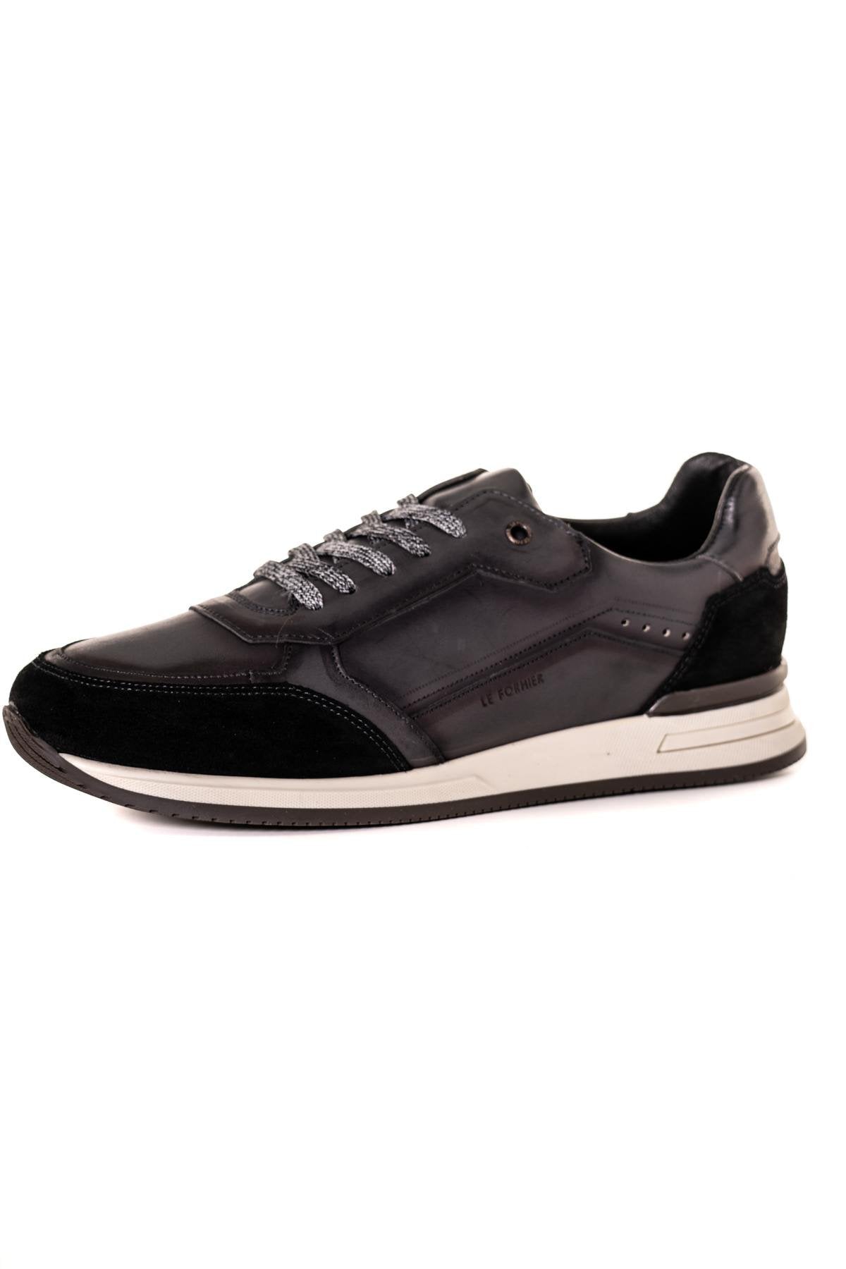 Black leather sneakers made in France - Image n°7