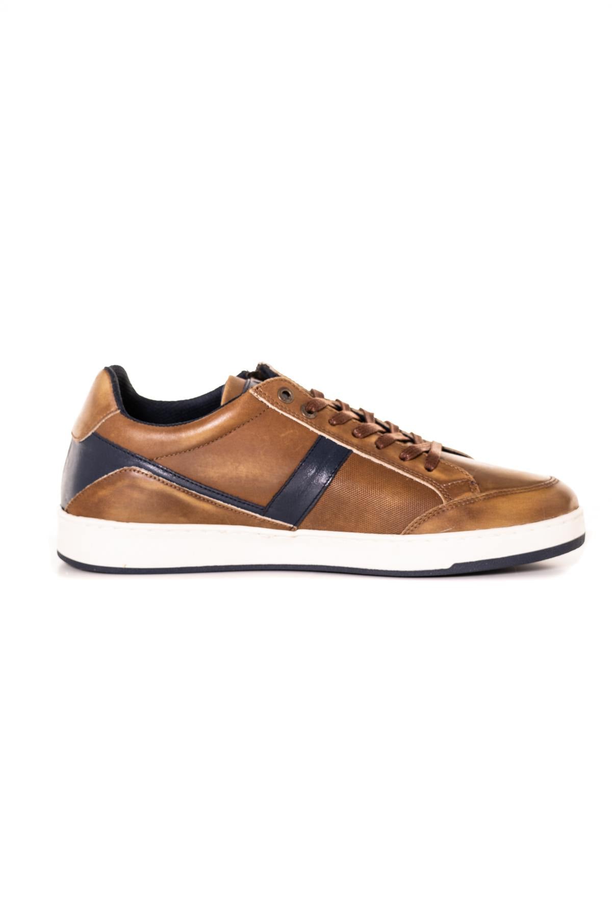 Men's navy orange sneakers - Image n°2