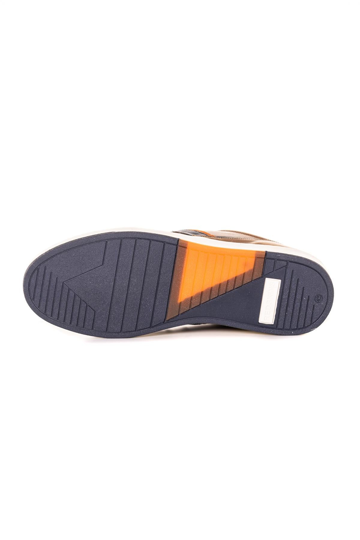 Men's navy orange sneakers - Image n°4