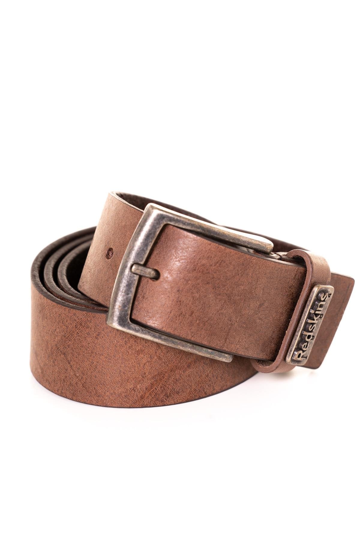 Men's brown cowhide leather belt - Image n°1