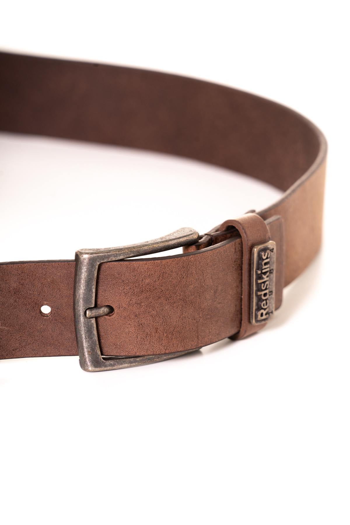 Men's brown cowhide leather belt - Image n°2