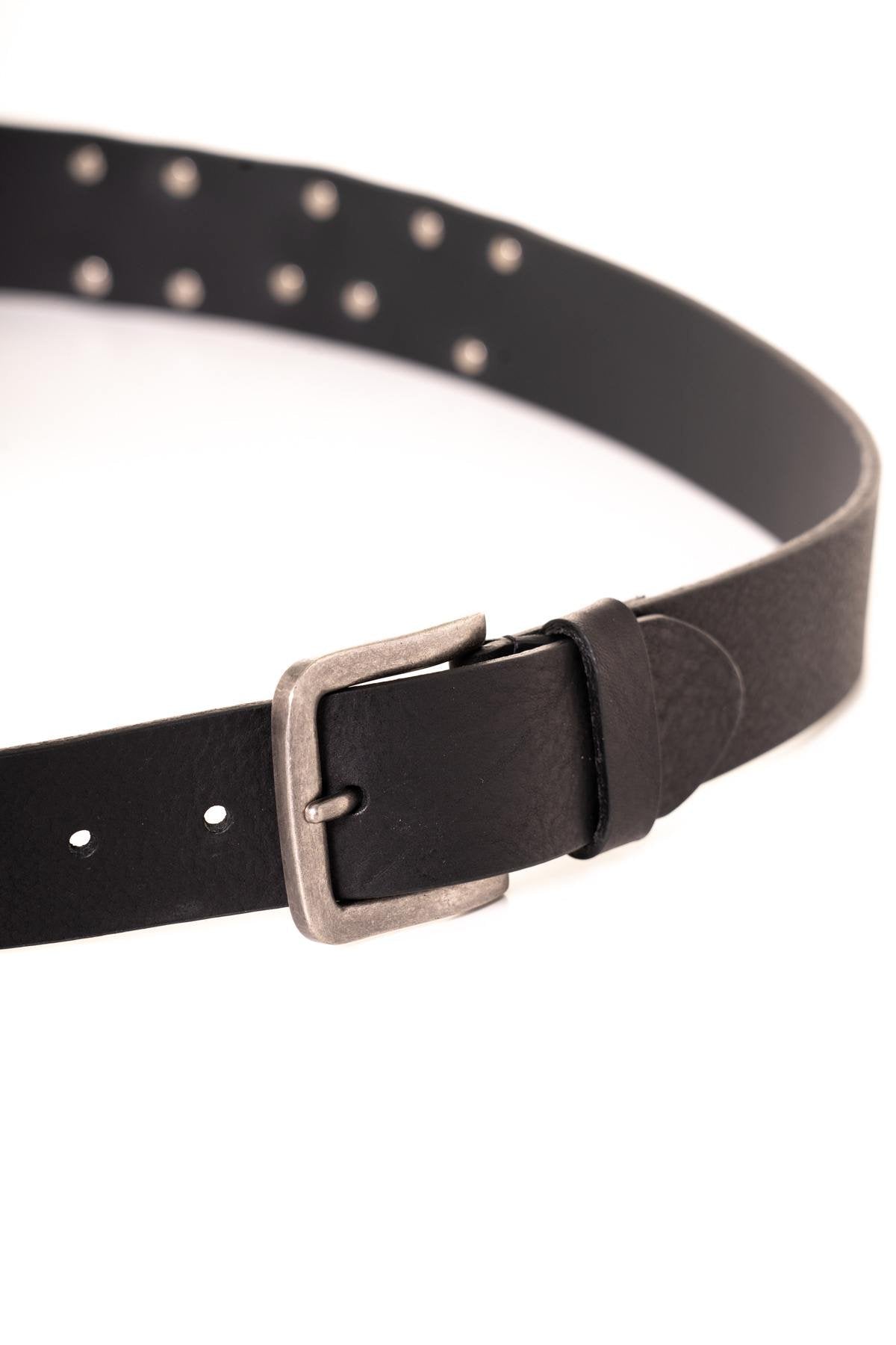 Black cowhide leather belt - Image n°2