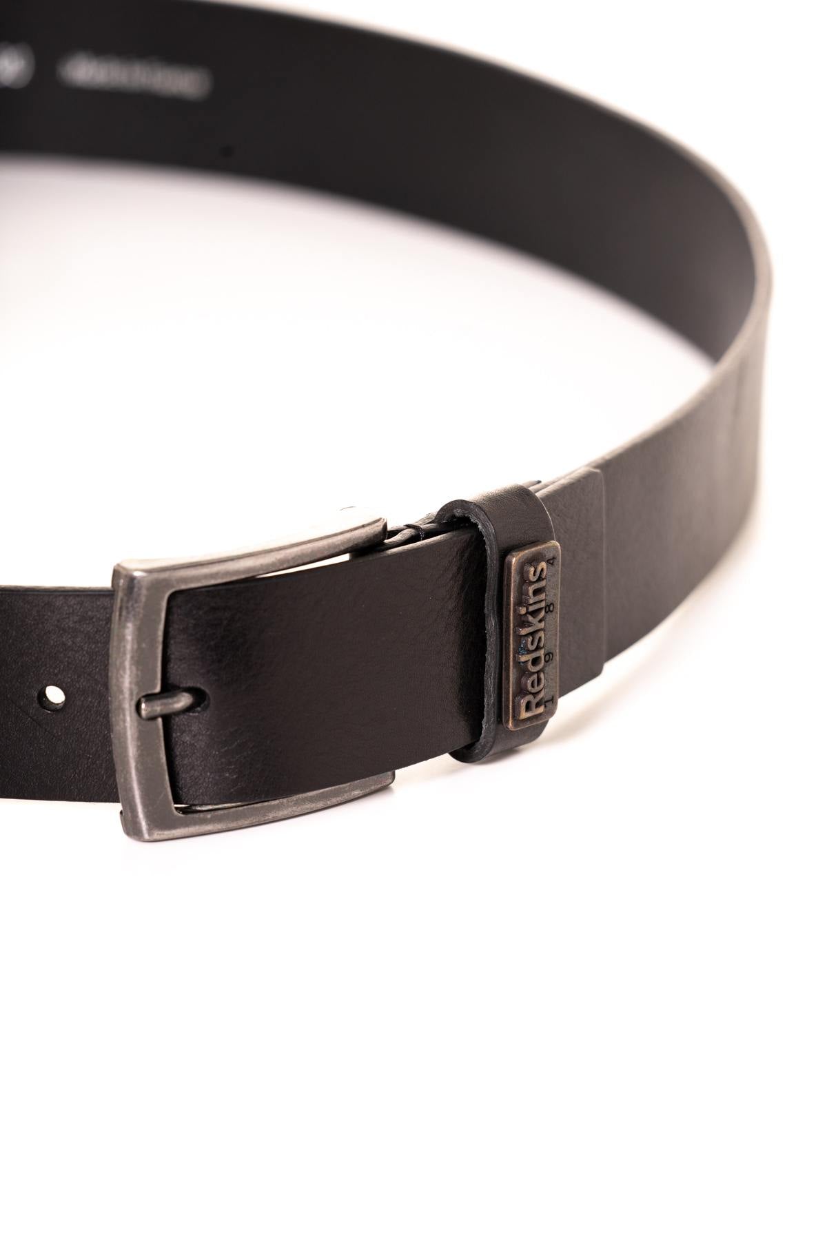 Black leather belt for men - Image n°2