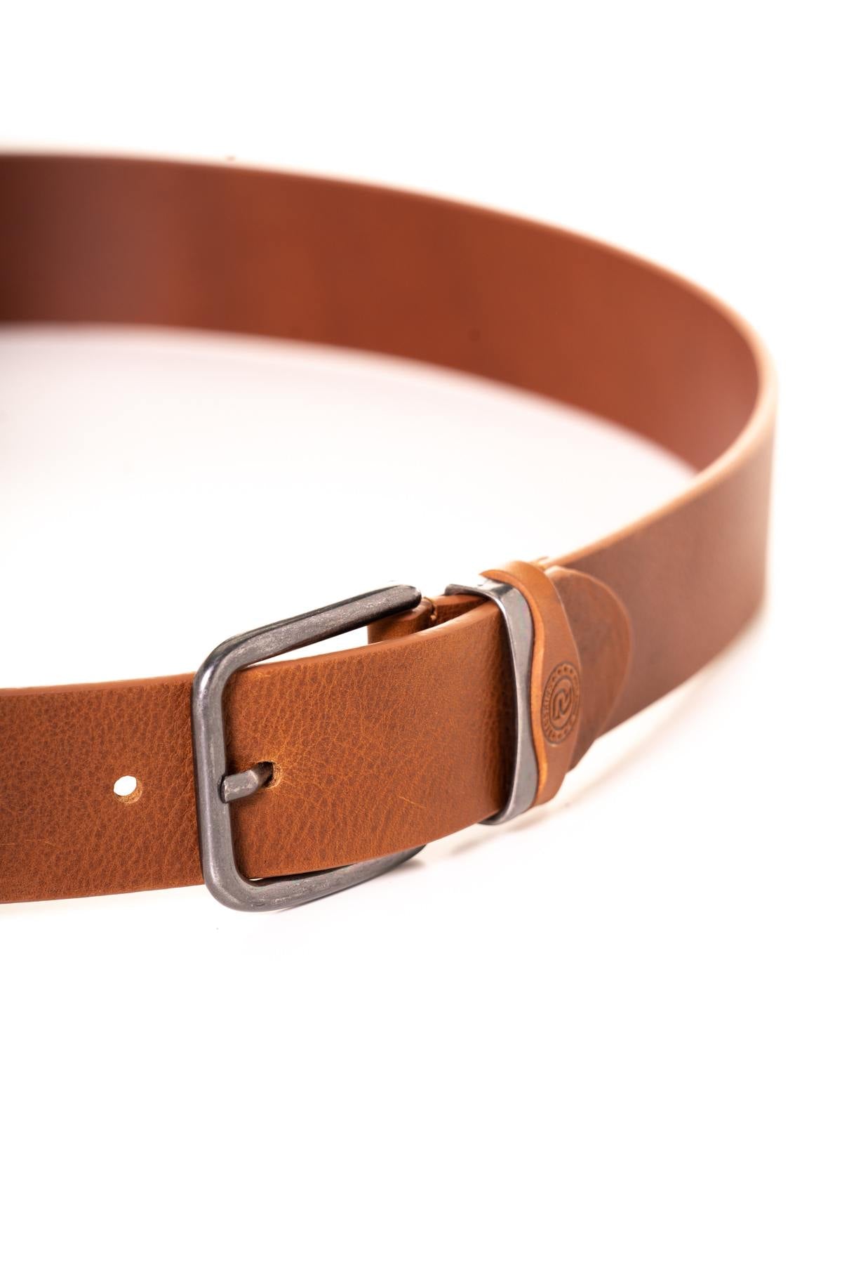 Men's camel-colored belt - Image n°2