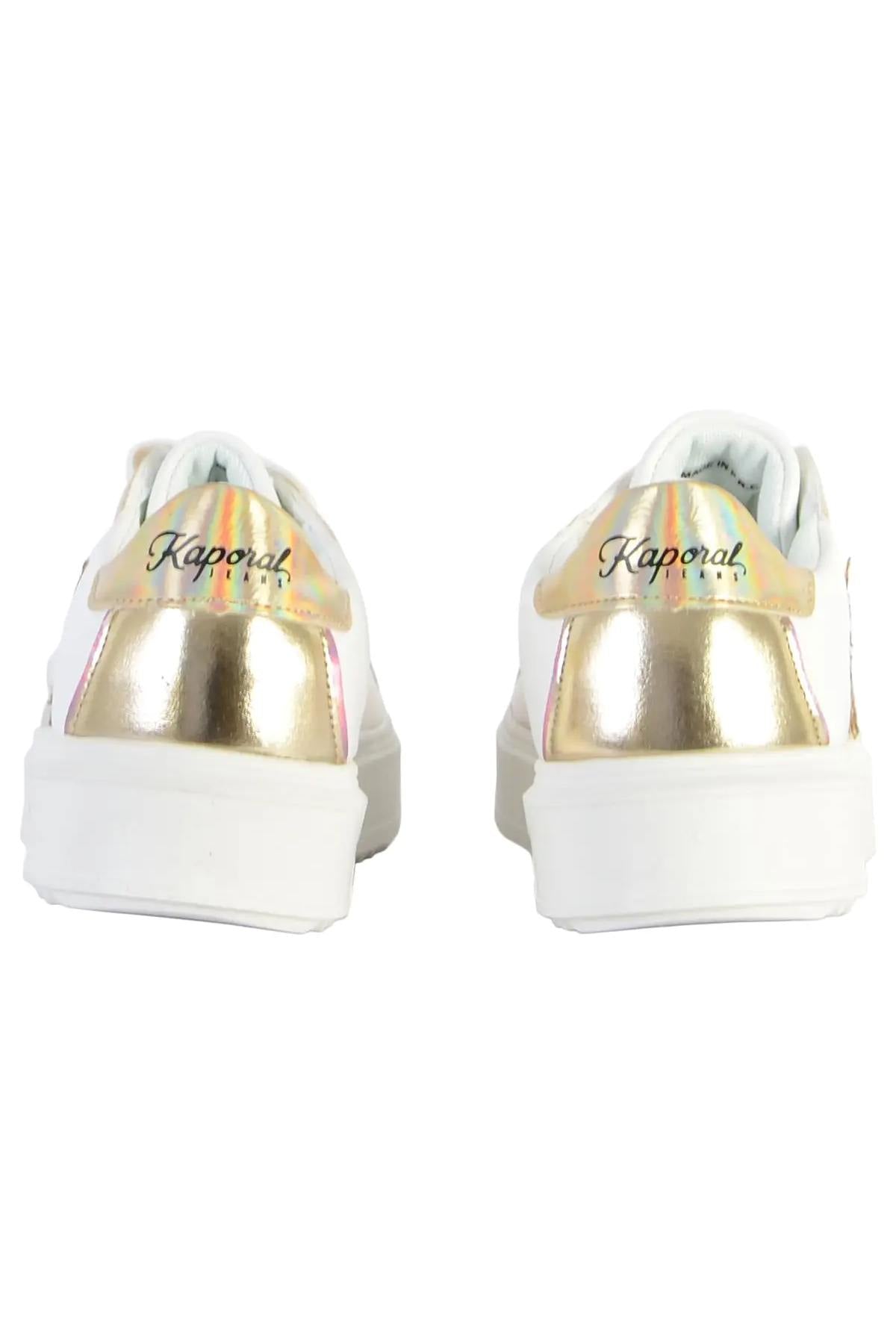 White and gold star pattern sneakers - Image n°4