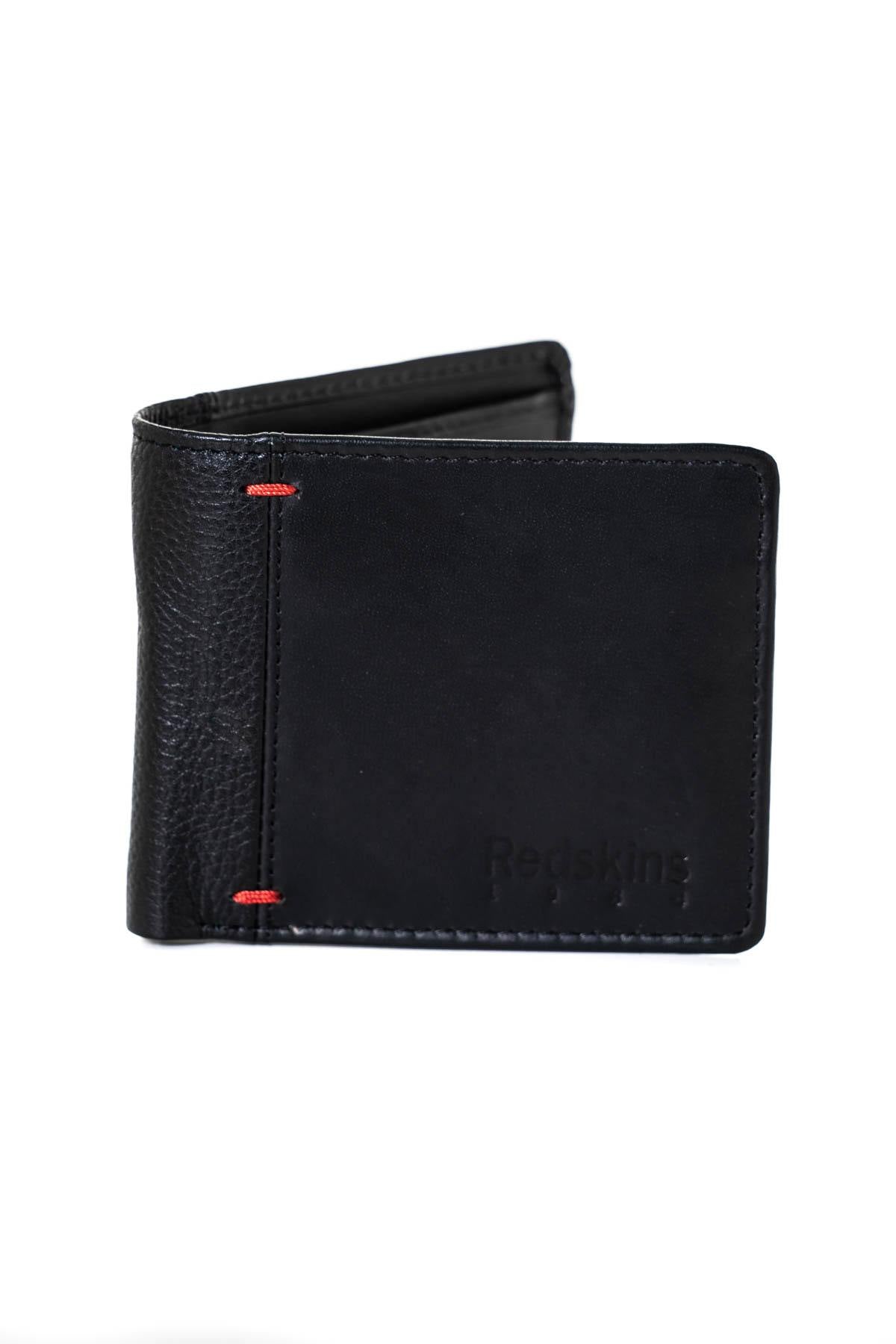 Black genuine leather wallet - Image n°1