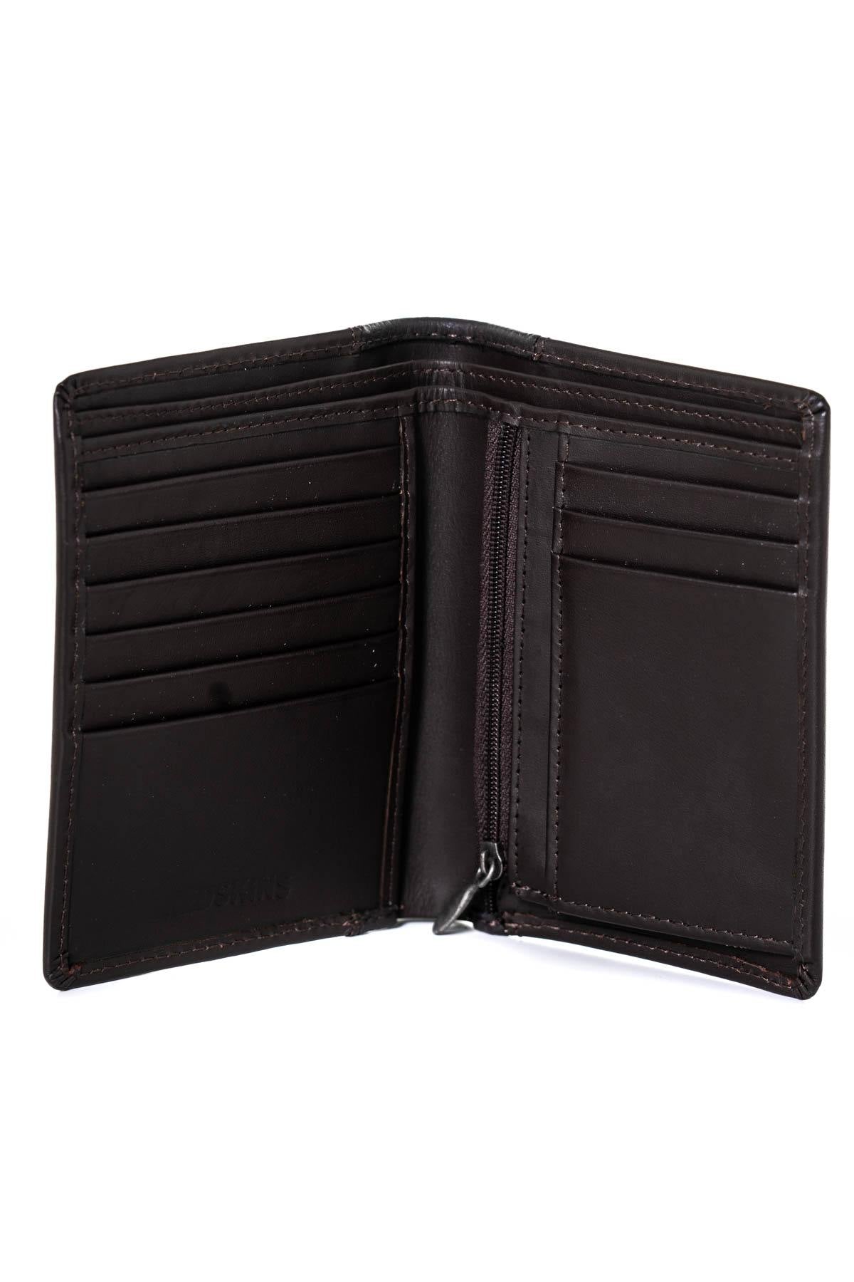 Brown leather wallet vertical format - Image n°2