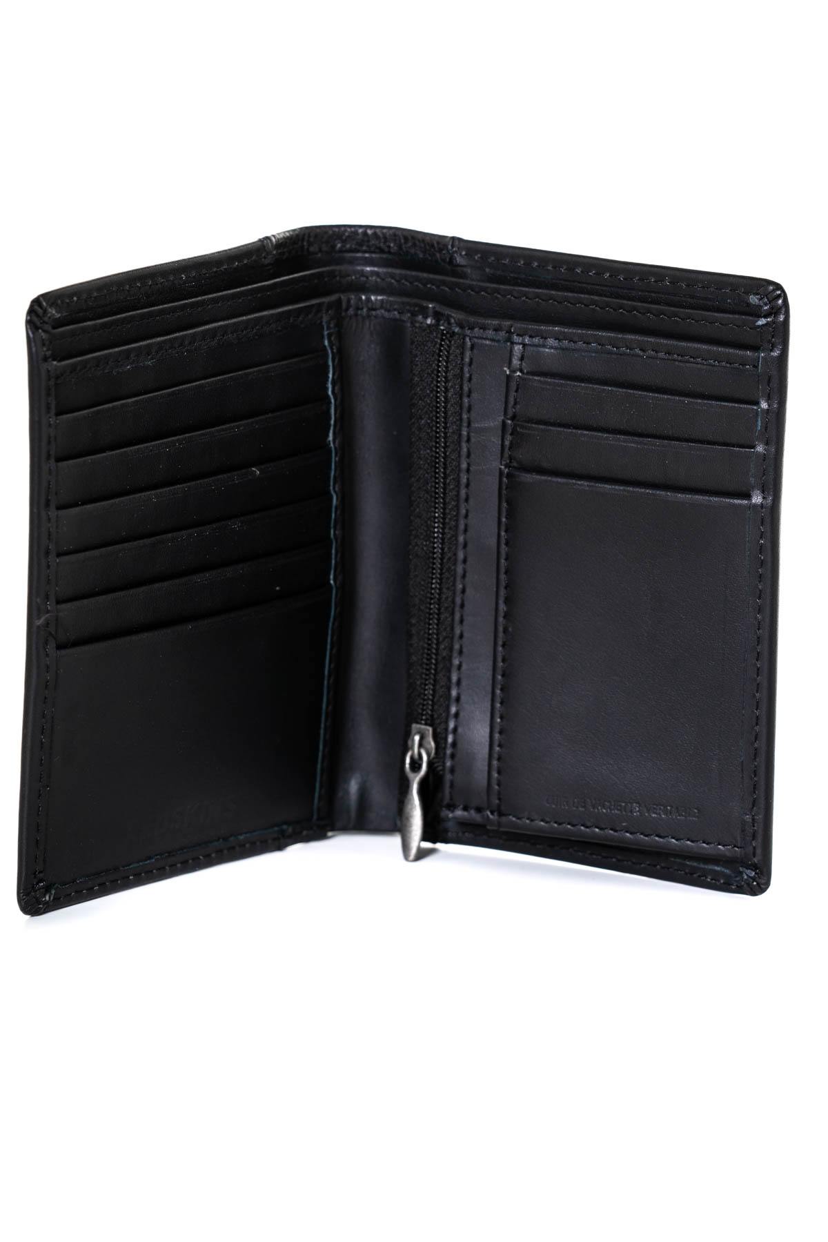 Black leather vertical wallet - Image n°2