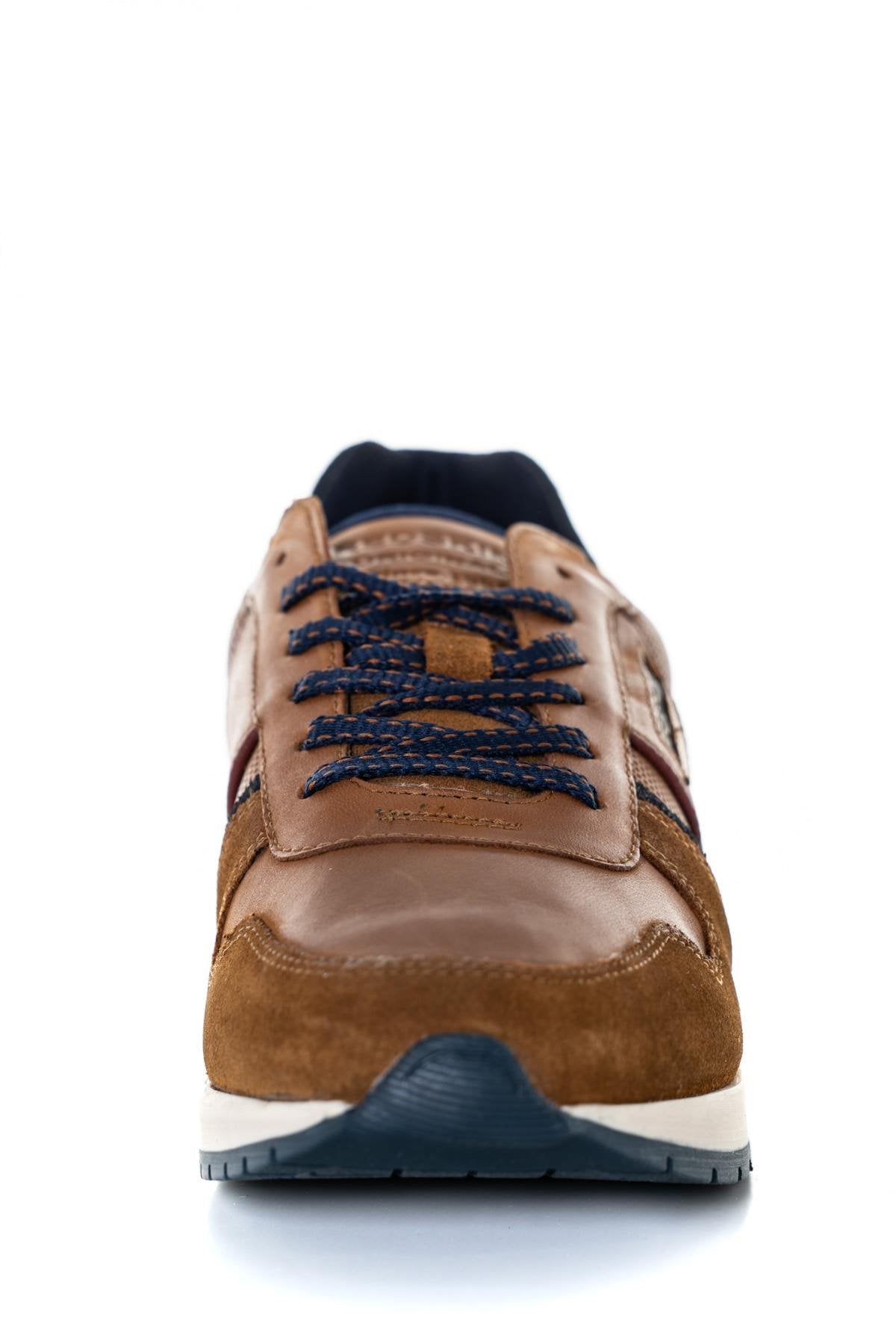 Cognac bi-material sneakers - Image n°5