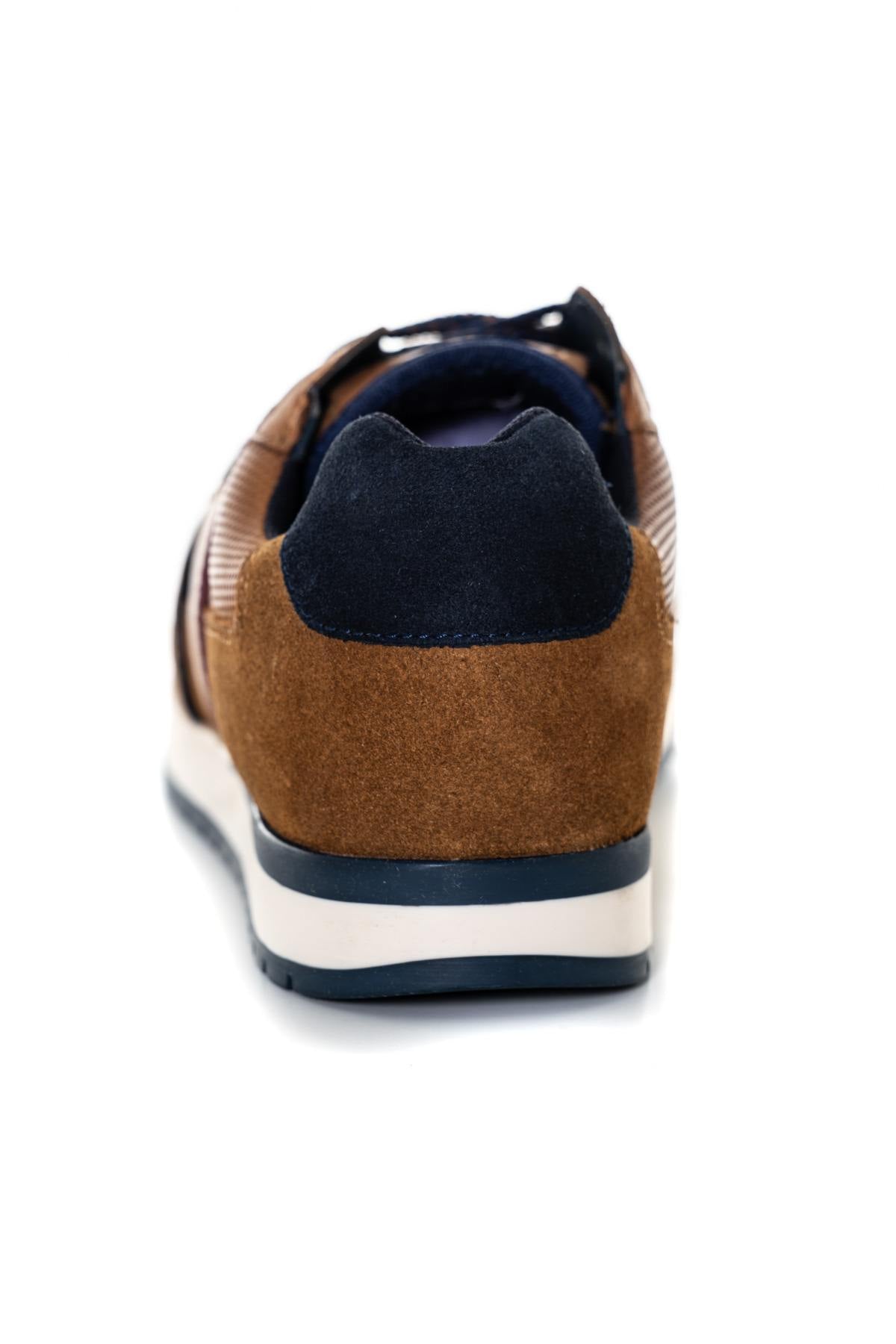 Cognac bi-material sneakers - Image n°6