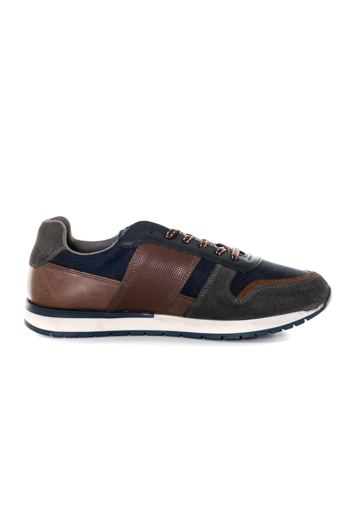 Men's blue, gray and brown sneakers - Image n°2