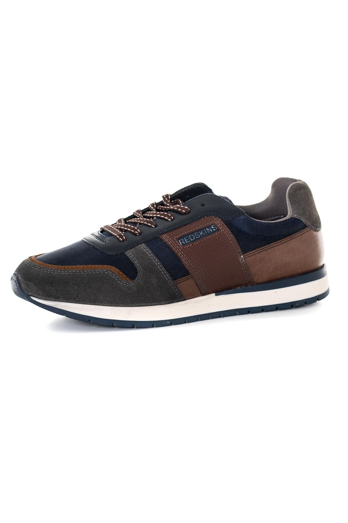 Men's blue, gray and brown sneakers - Image n°7