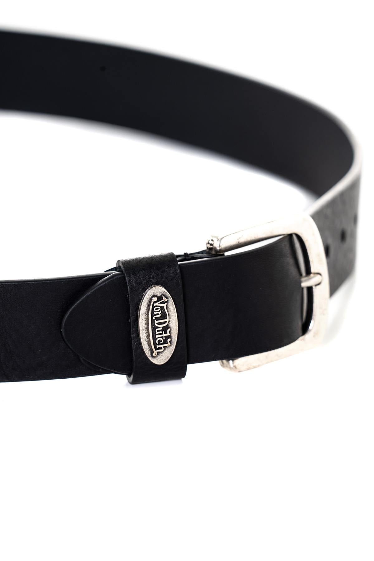 Black genuine leather belt - Image n°2