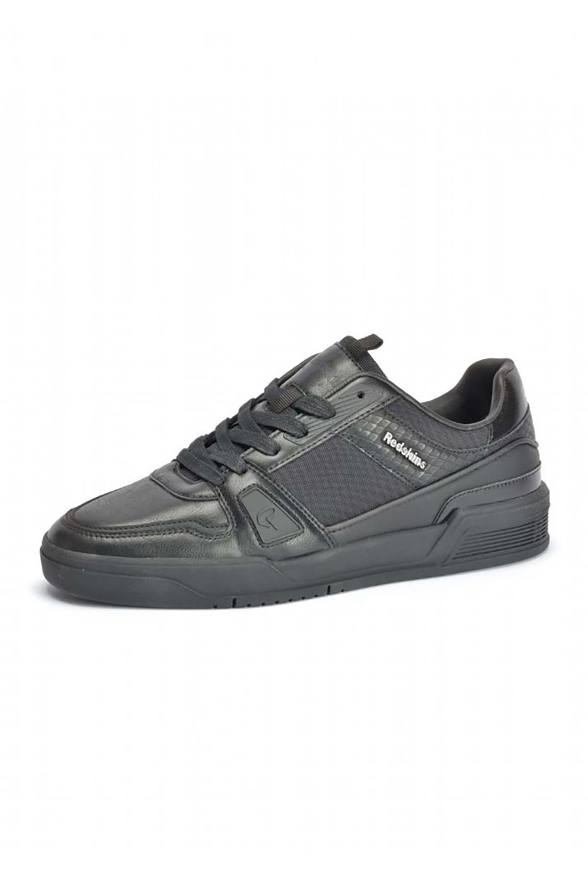 Black faux leather sneakers - Image n°1