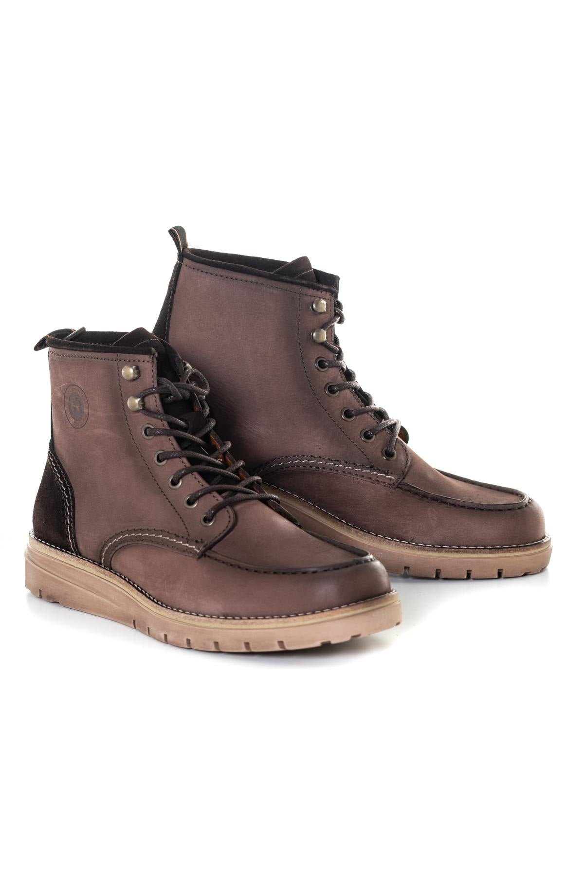 Chestnut brown men's boots - Image n°1