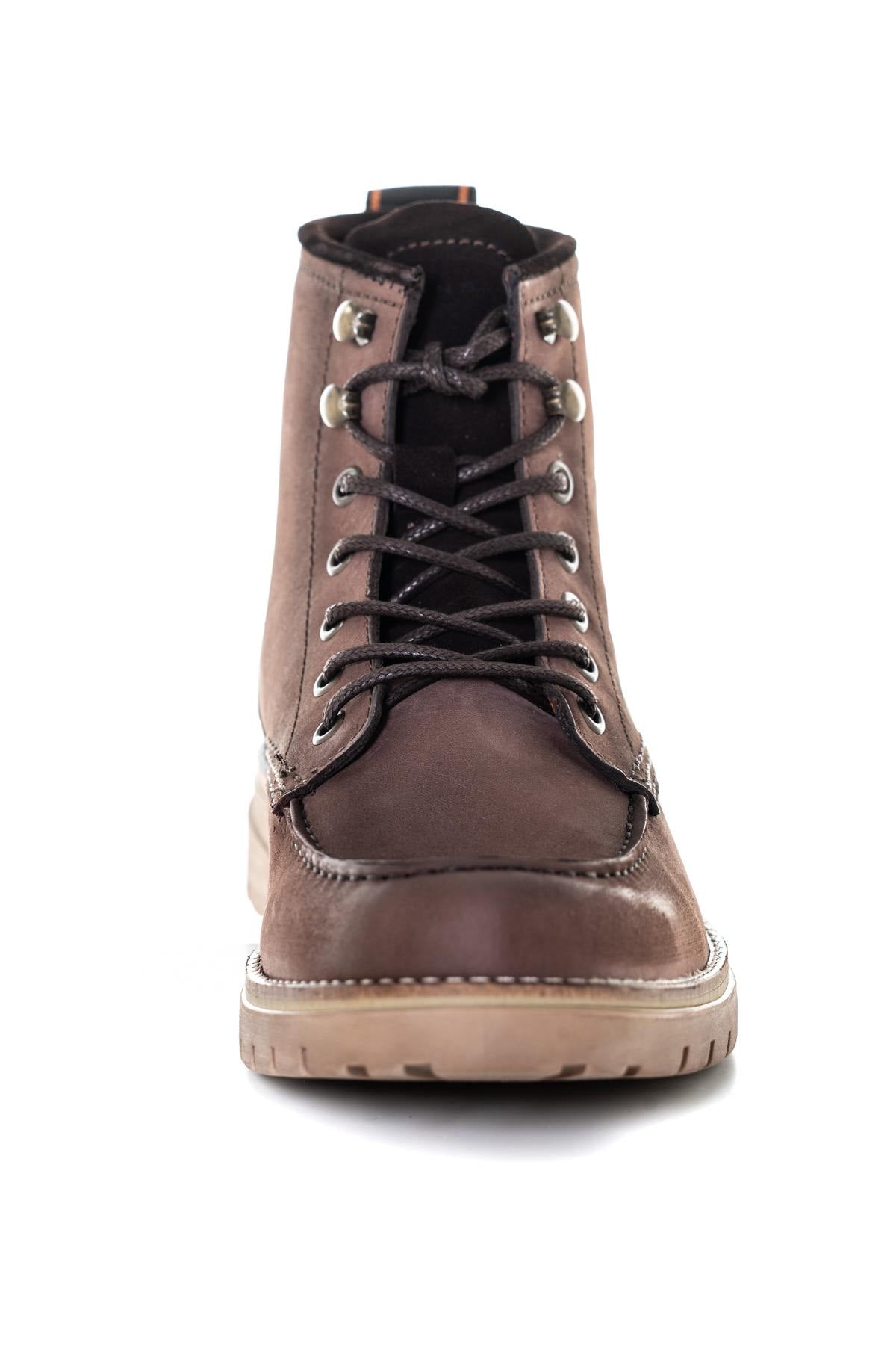 Chestnut brown men's boots - Image n°5