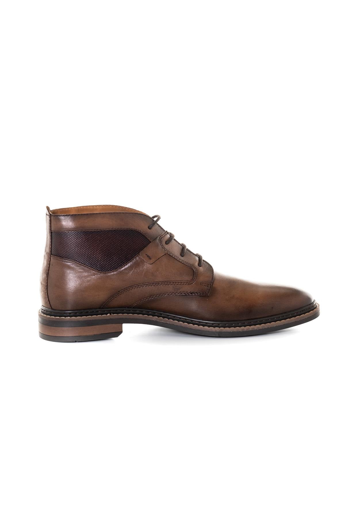 Cognac leather mid-cut shoes - Image n°4