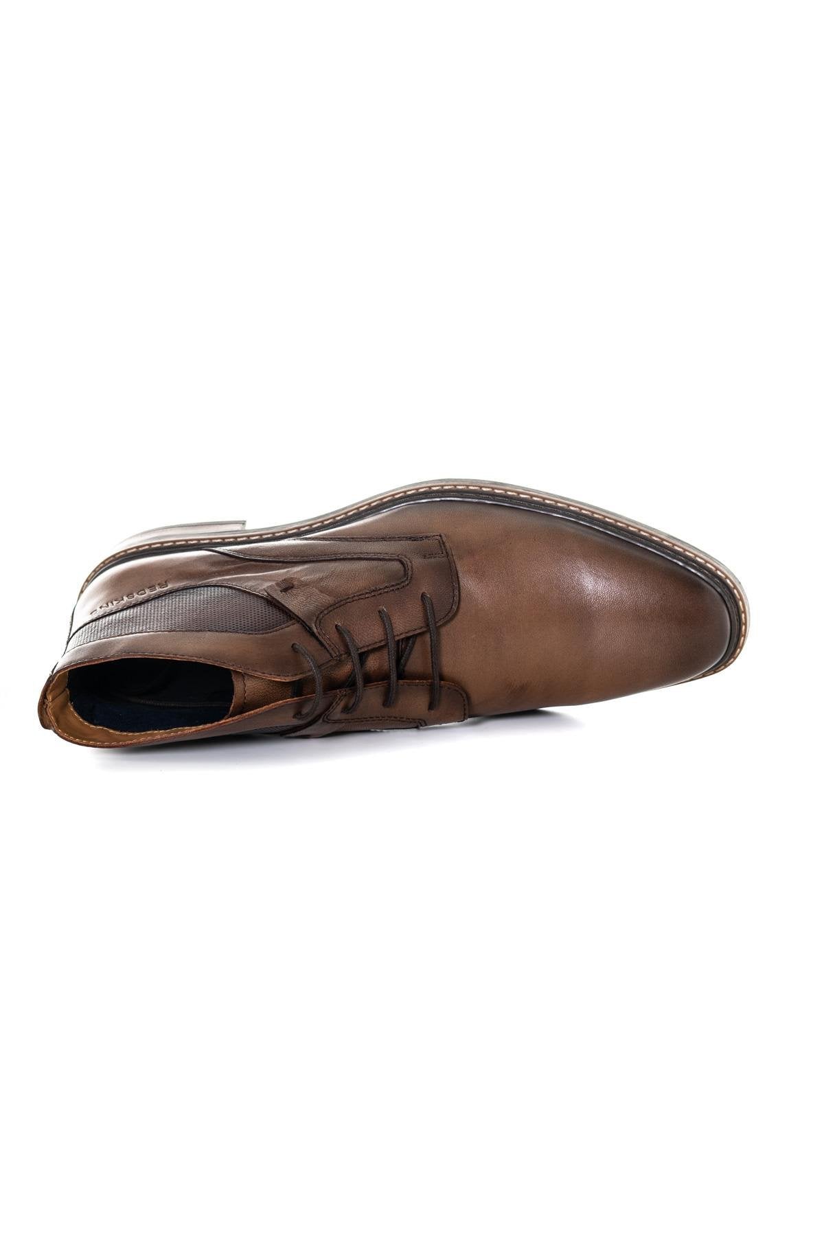 Cognac leather mid-cut shoes - Image n°5