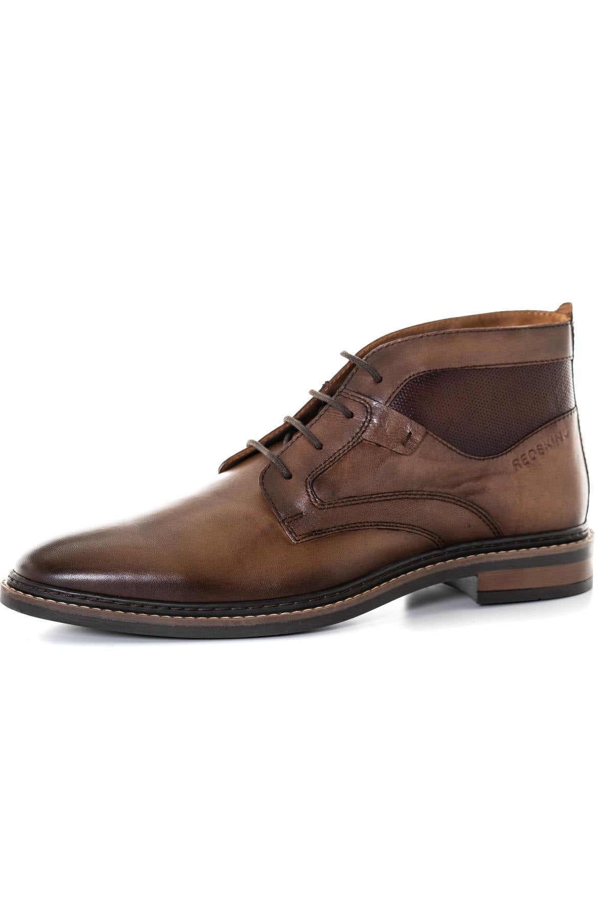 Cognac leather mid-cut shoes - Image n°9