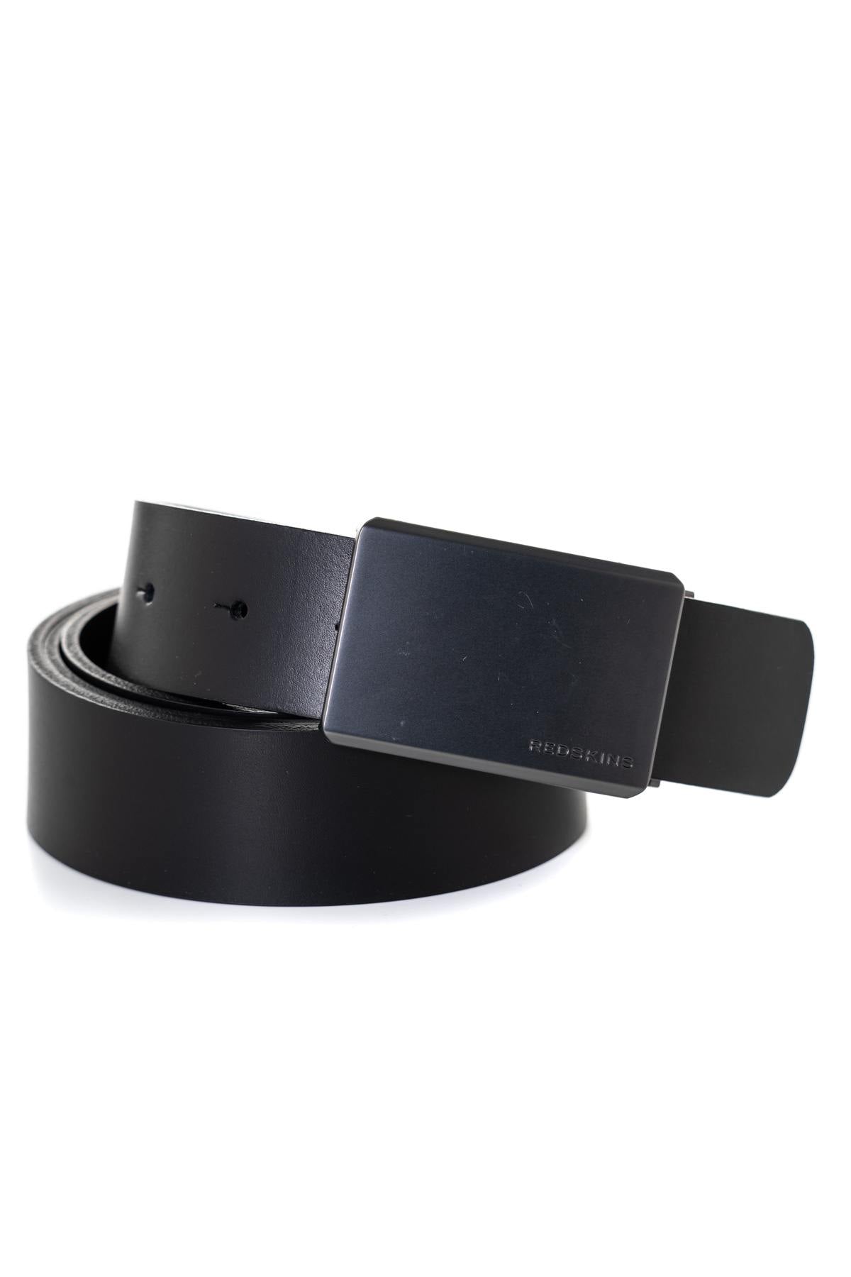 Black cowhide leather belt - Image n°2