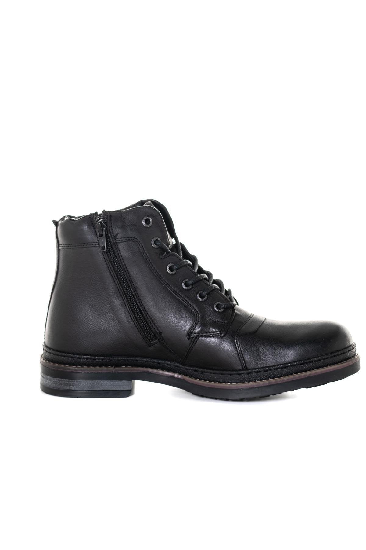 Men's black leather ankle boots - Image n°2