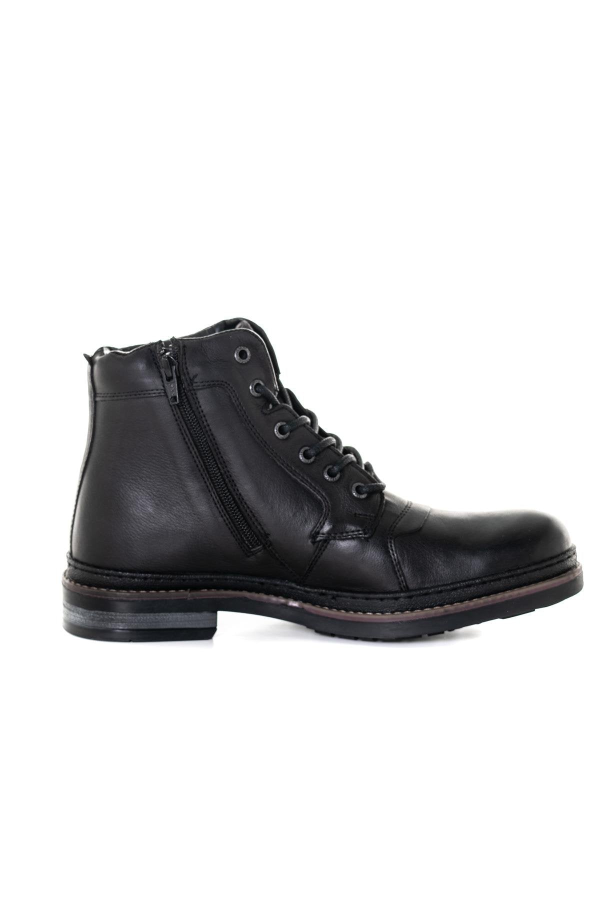 Men's black leather ankle boots - Image n°3