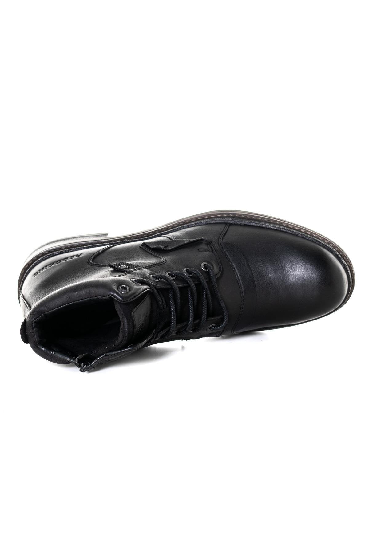 Men's black leather ankle boots - Image n°4