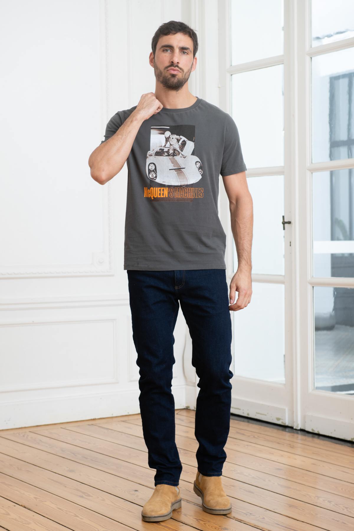 Gray Steve McQueen T-Shirt - Image n°2