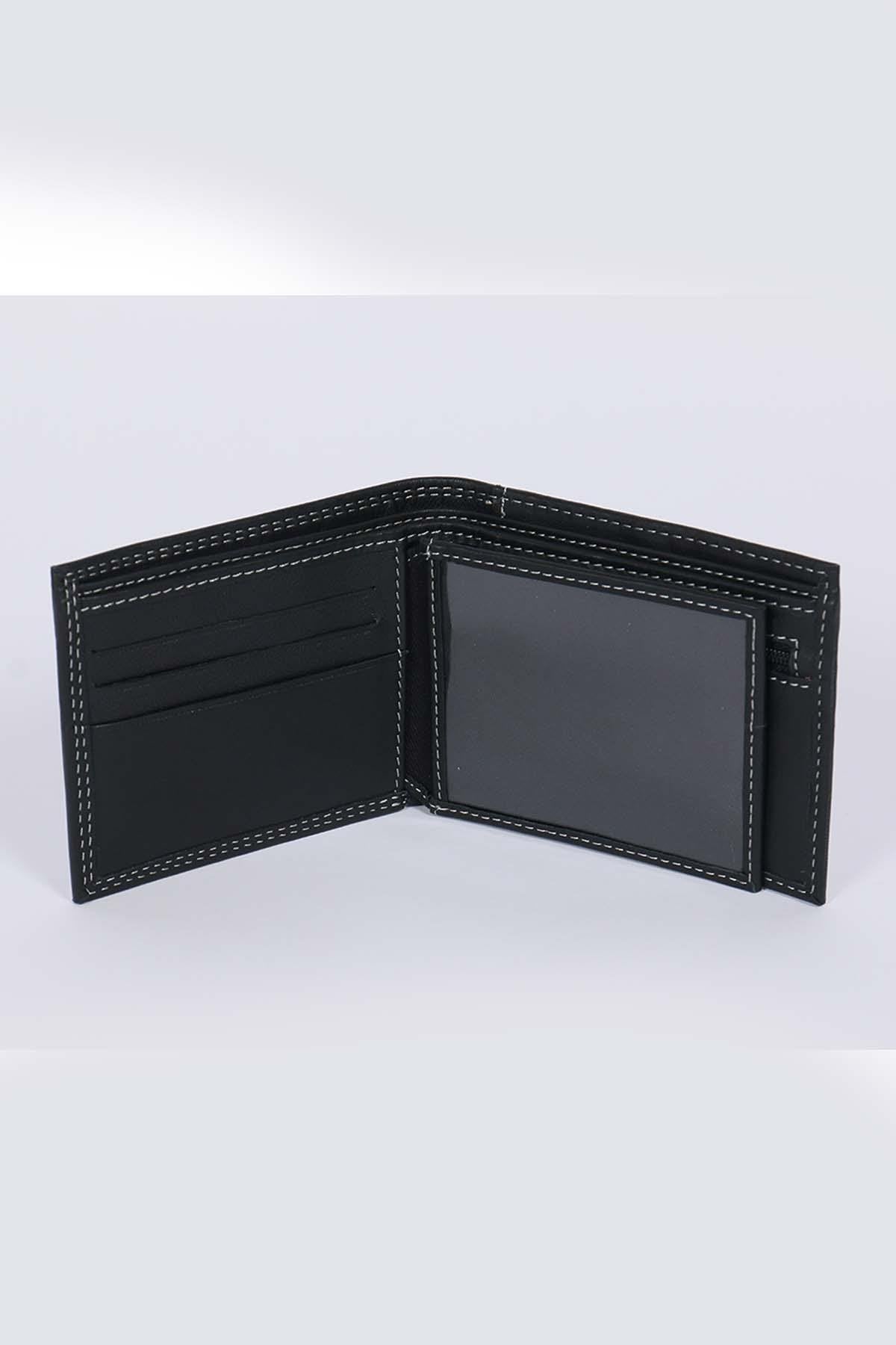 Black cowhide leather wallet - Image n°2