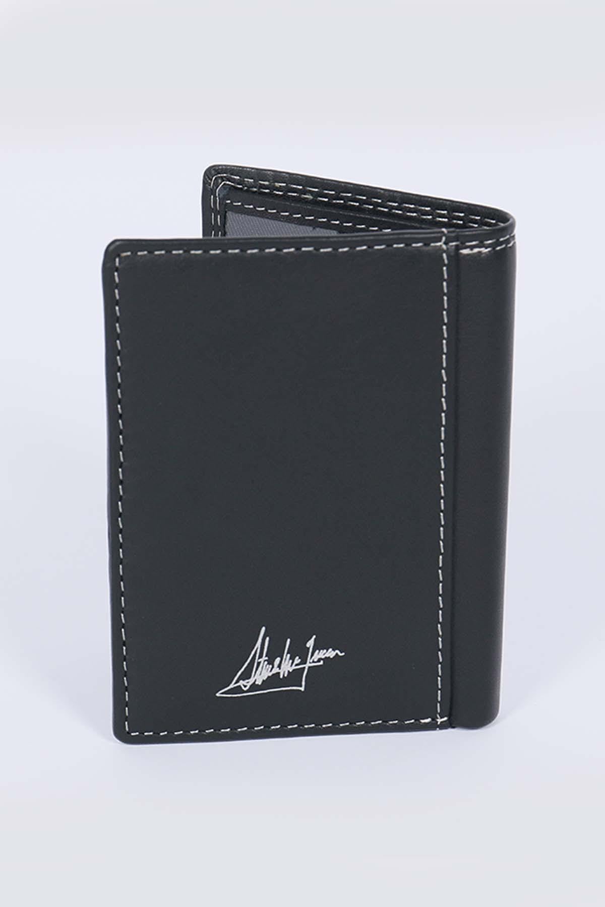 Black cowhide leather wallet - Image n°3