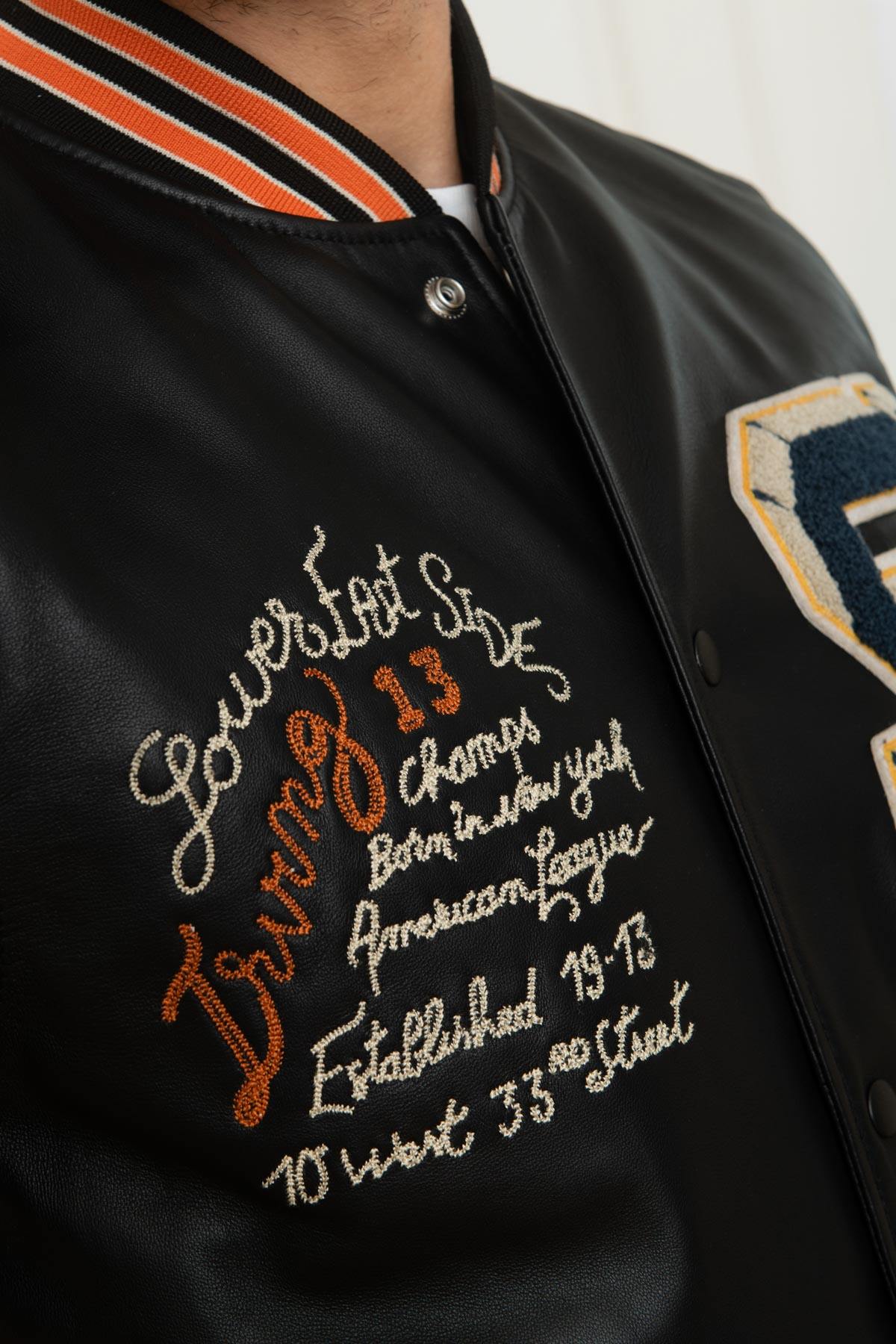 Black and ecru American varsity jacket - Image n°8