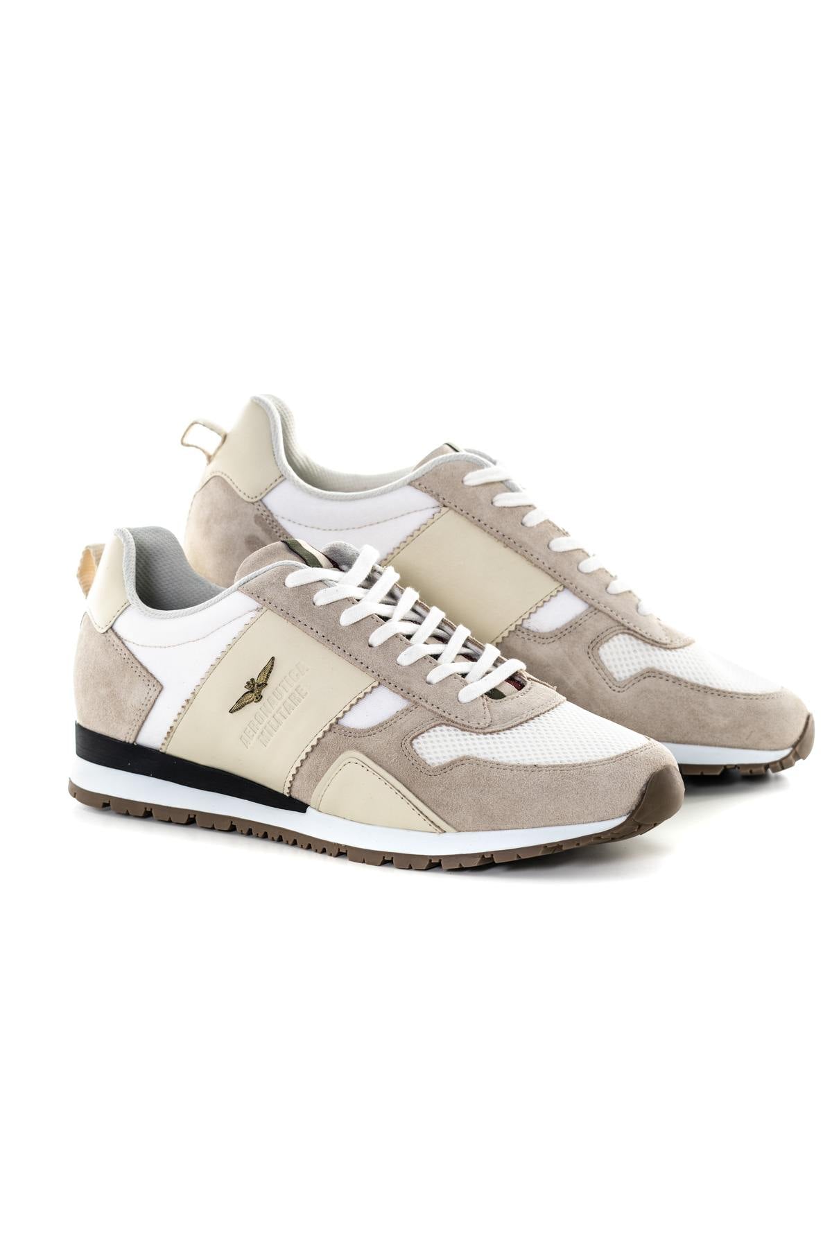 Textile sneakers white beige - Image n°1