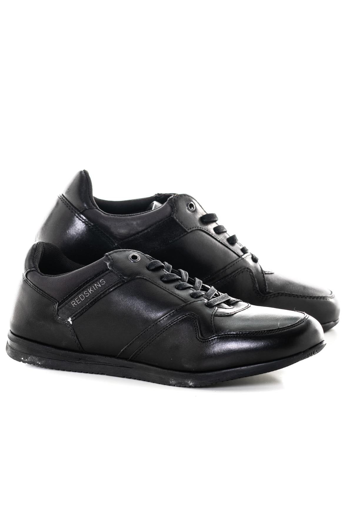 Black leather sneakers - Image n°1