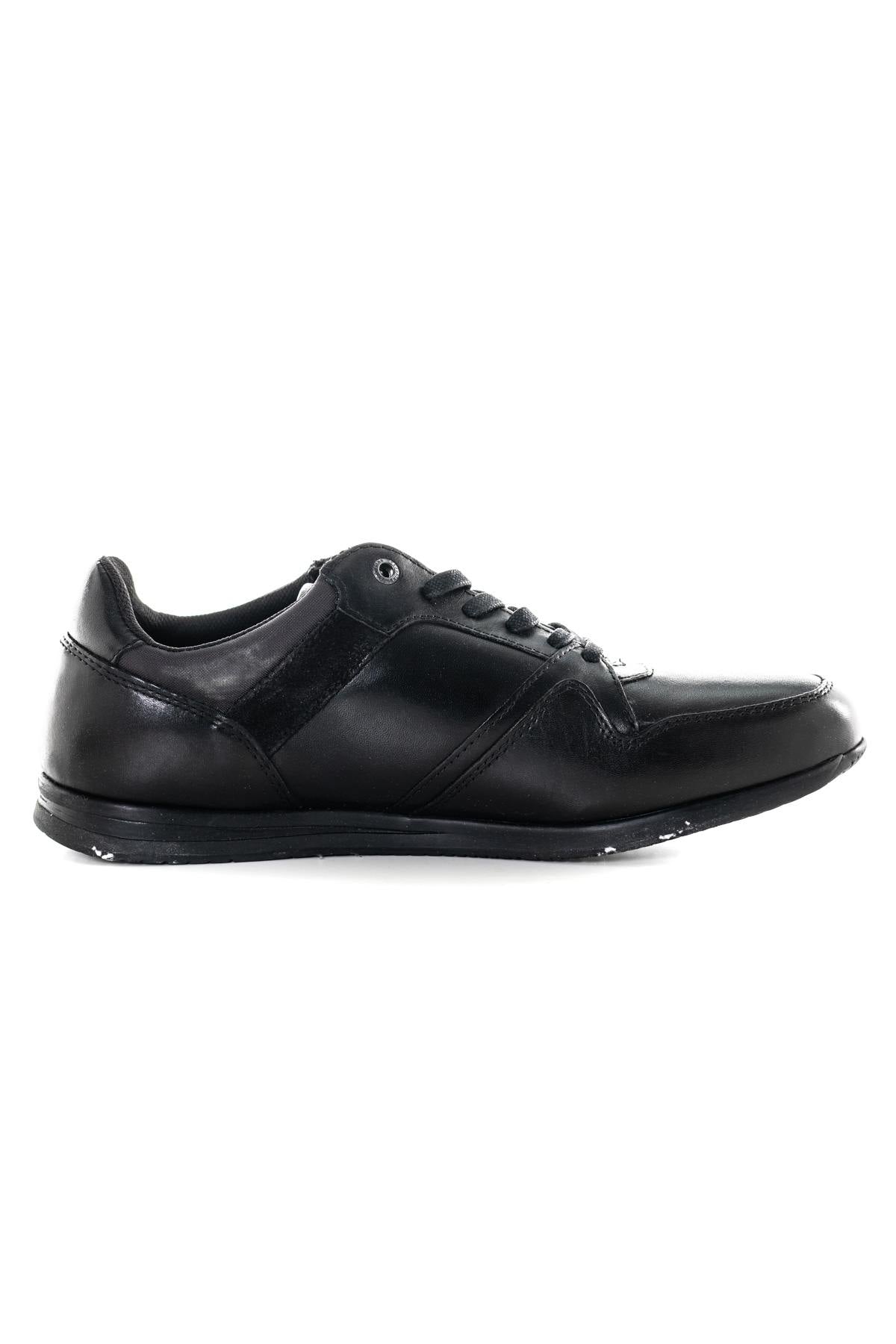 Black leather sneakers - Image n°2