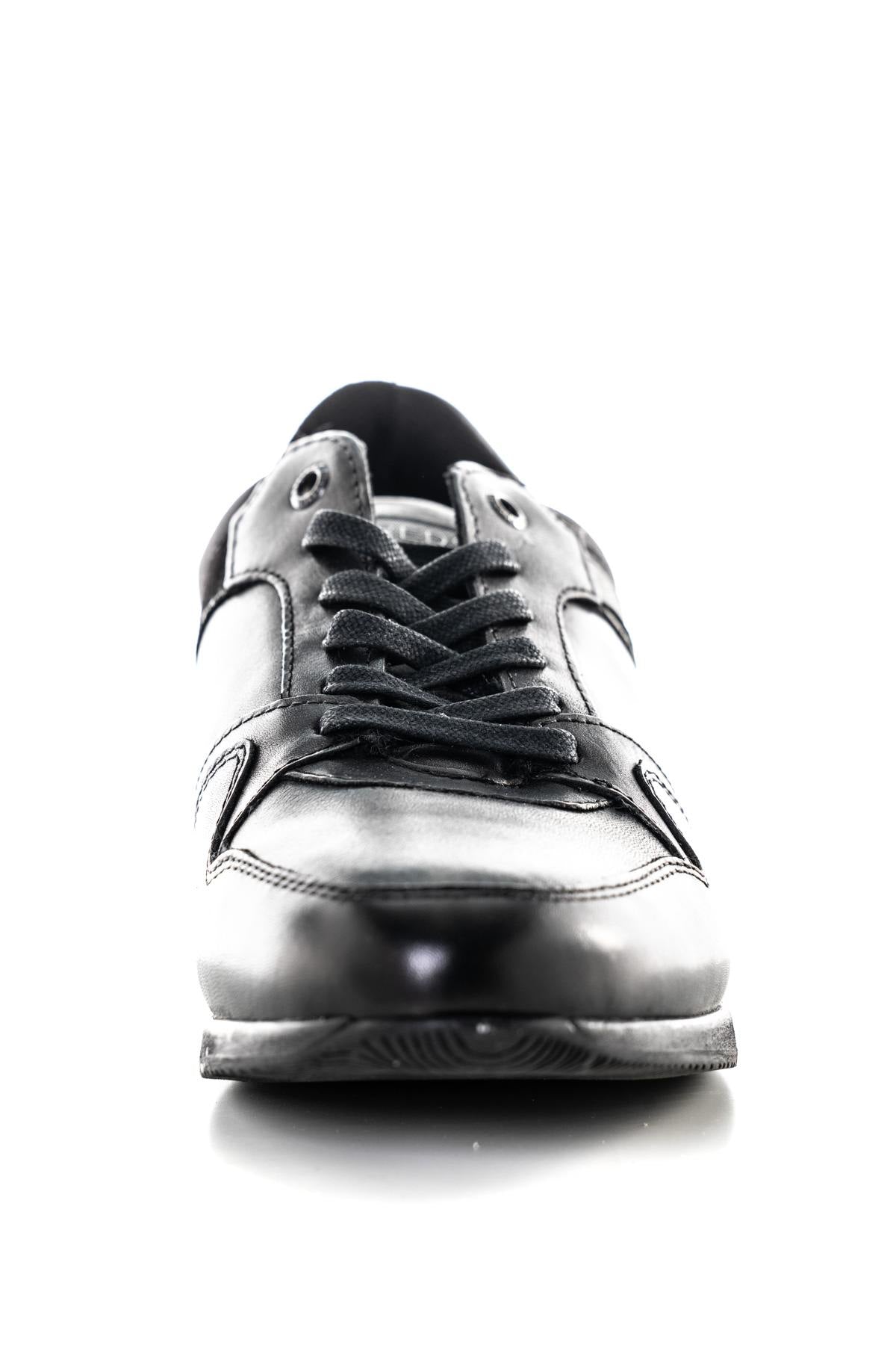 Black leather sneakers - Image n°5